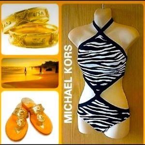 Michael Kors Monokini size 12 zebra